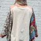 Asymmetric Printed Patchwork Sleeve Peace Desert Graphic Top