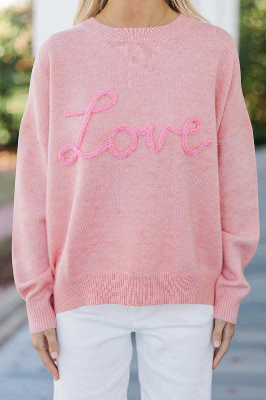 Love Script Graphic Baggy Sweater