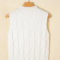 Pearled High Neck Textured Knit Sweater Vest