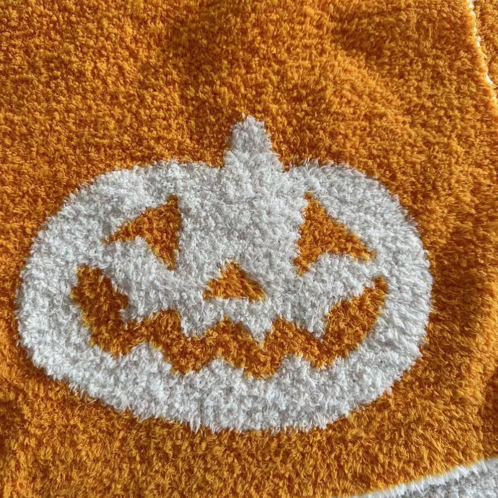 Halloween Theme Hlaf Fleece Blanket