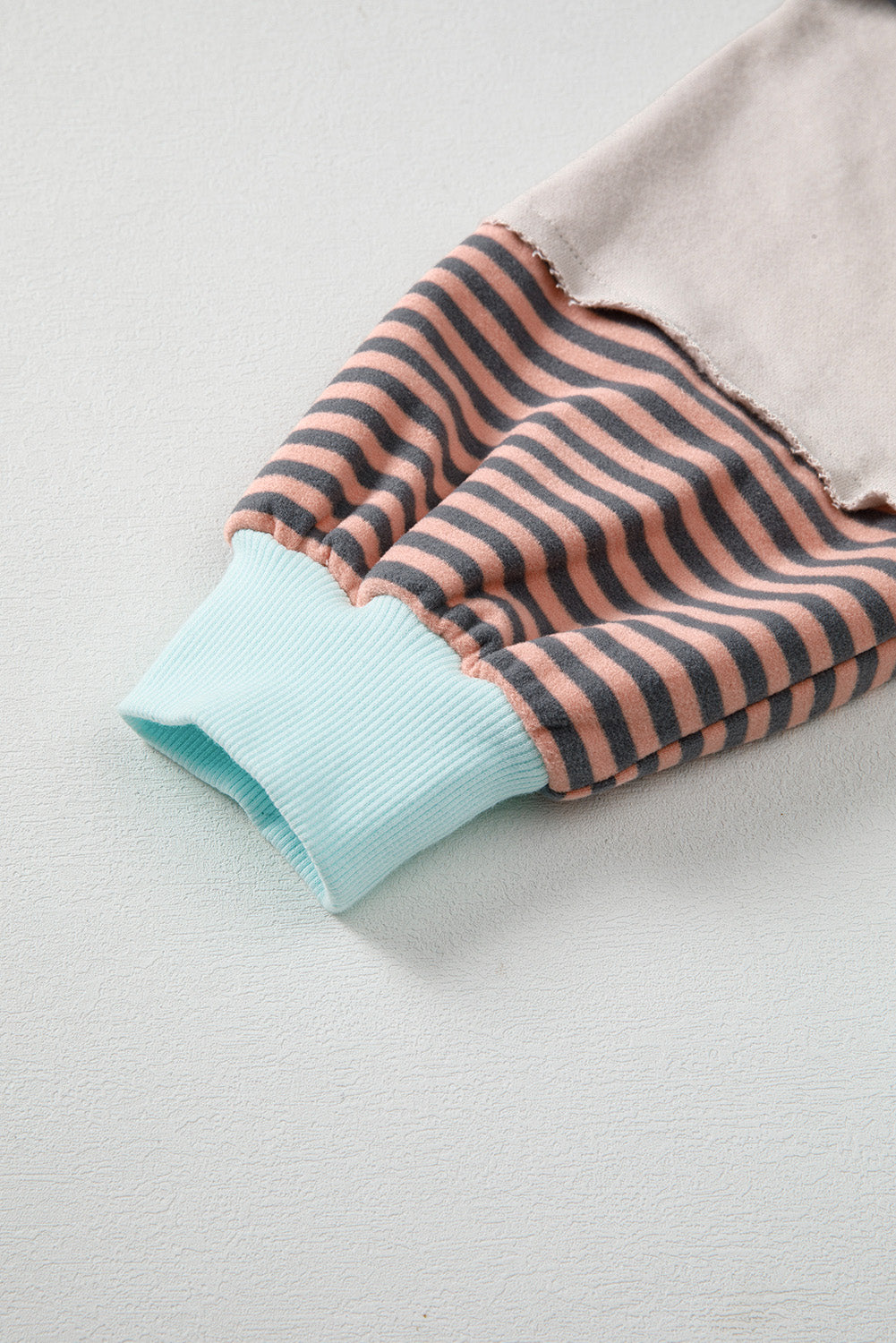 Striped Colorblock Patchwork Drop Shoulder Sweatshirt