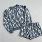 Trendy Camo Print Pullover & Shorts Set