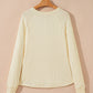Textured Knit Half Buttons Henley Top