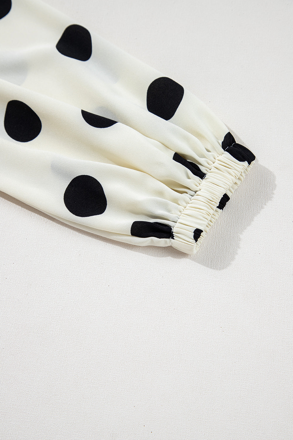 Polka Dot Printed Surplice V Neck Puff Sleeve Mini Dress