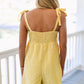 Shoulder Tie Smocked Back Wide Leg Casual Romper