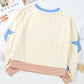 Number 17 Printed Stars Patched Sleeve Cropped Sweatshirt