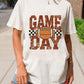 GAME DAY Checkered Rugby Print Vintage Graphic Tee