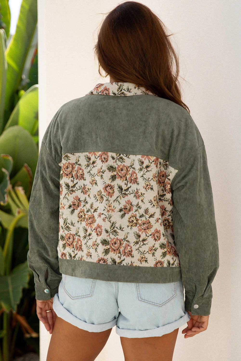 Floral Patchwork Shirt Style Jacket