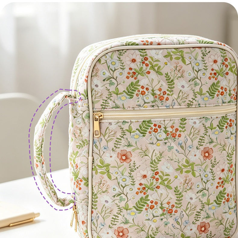 Floral Quilted Large Capacity Bible Book Storage Bag