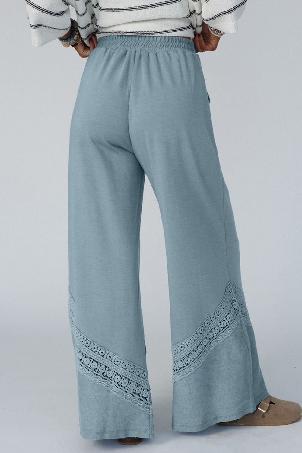 Lace Crochet Patched Pants