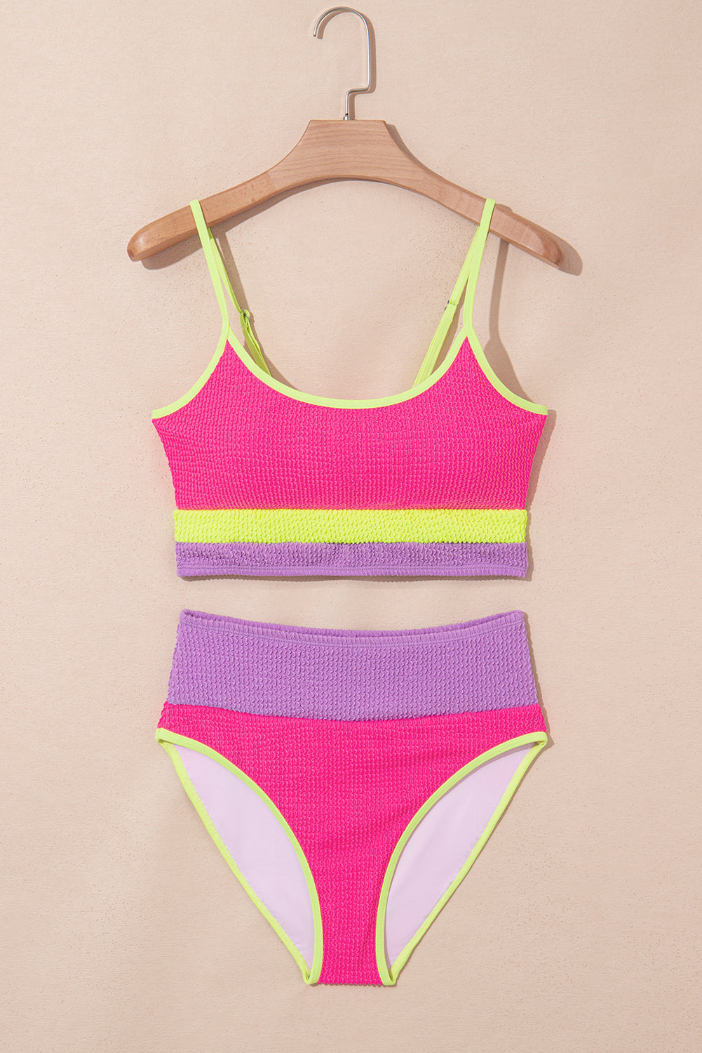 Color Block High Waisted Sexy Bikini Set