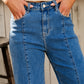 Plain Seam Detail Flared Bottom Ankle Length Jeans