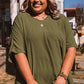 Plus Size Textured Chest Pocket Tee