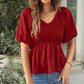 Puff Sleeve Smocked Top