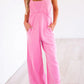 Mineral Wash Raw Seam Patchwork Wide Leg Loose Jumpsuit