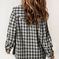 Plaid Pattern Sherpa Lined Hooded Shacket