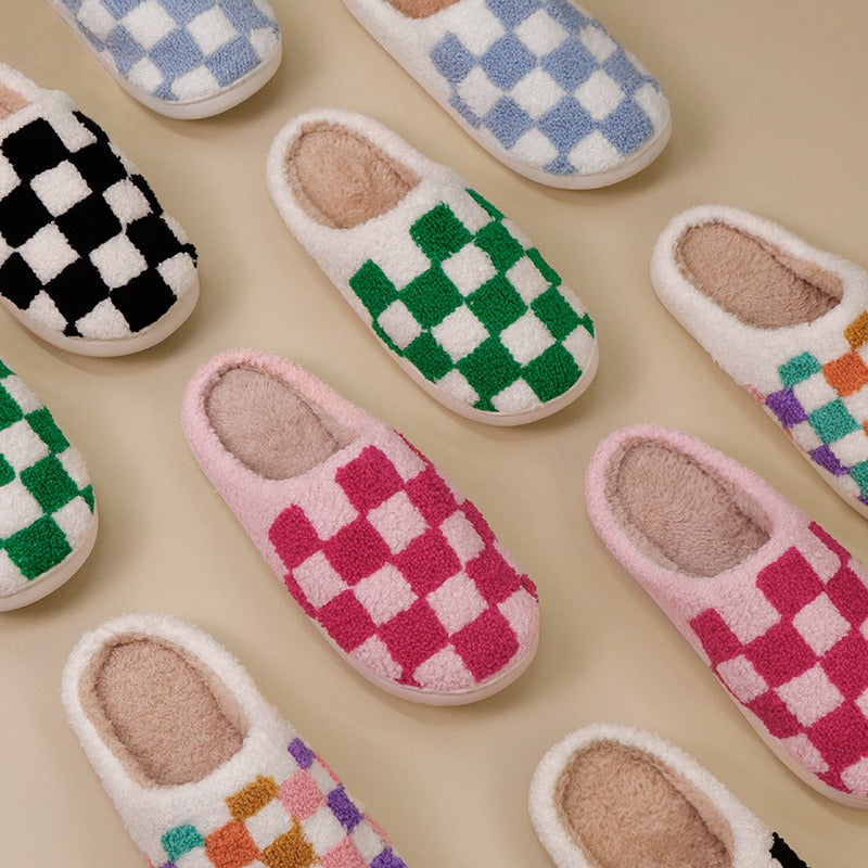 Checkered Cozy Slippers