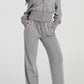 Double Zipper Hooded Jacket and Sweatpants Active Set