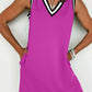 Color Contrast Trim Mini Dress