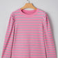 Textured Knit Round Neck Long Sleeve Top