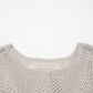 Hollow Out Knit 7/8 Sleeve Casual Sweater