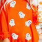 Sequin Halloween Ghost Patched Drop Shoulder Sweatshirt