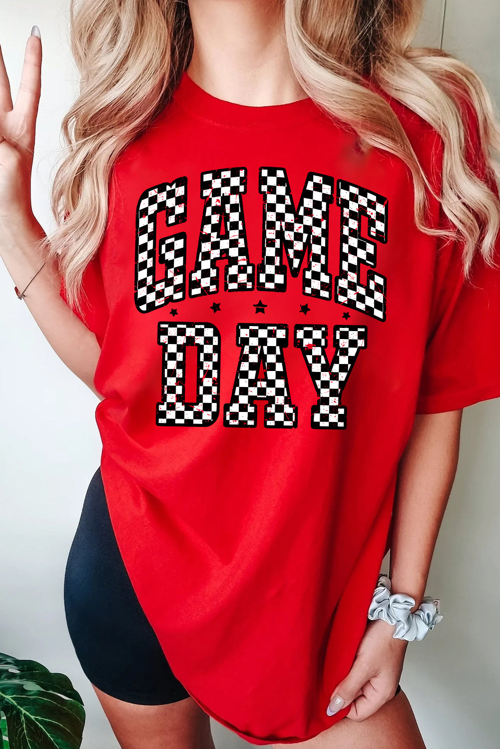 Checkered Game Day Graphic T Shirt