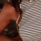 Striped Print Ribbed Knit Sleeveless Top