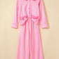 Buttoned Front Long Sleeve Top and Pants 2 Piece Sleepwear