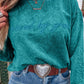 Letter Embroidery Mineral Wash Loose Sweatshirt