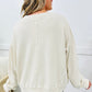 Stitching Flower Pattern Round Neck Plus Size Top