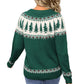 Christmas Tree Geometric Print Retro Sweater