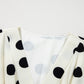 Polka Dot Printed Surplice V Neck Puff Sleeve Mini Dress
