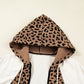 Leopard Star Hooded Patchwork Contrast Piping Open Front Jacket