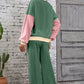 Block Pullover Loose Pant Set