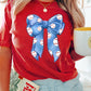 Rugby Bowknot Graphic Crew Neck Tee