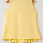 Bow Tie Notched Neck Pleated Tank Top