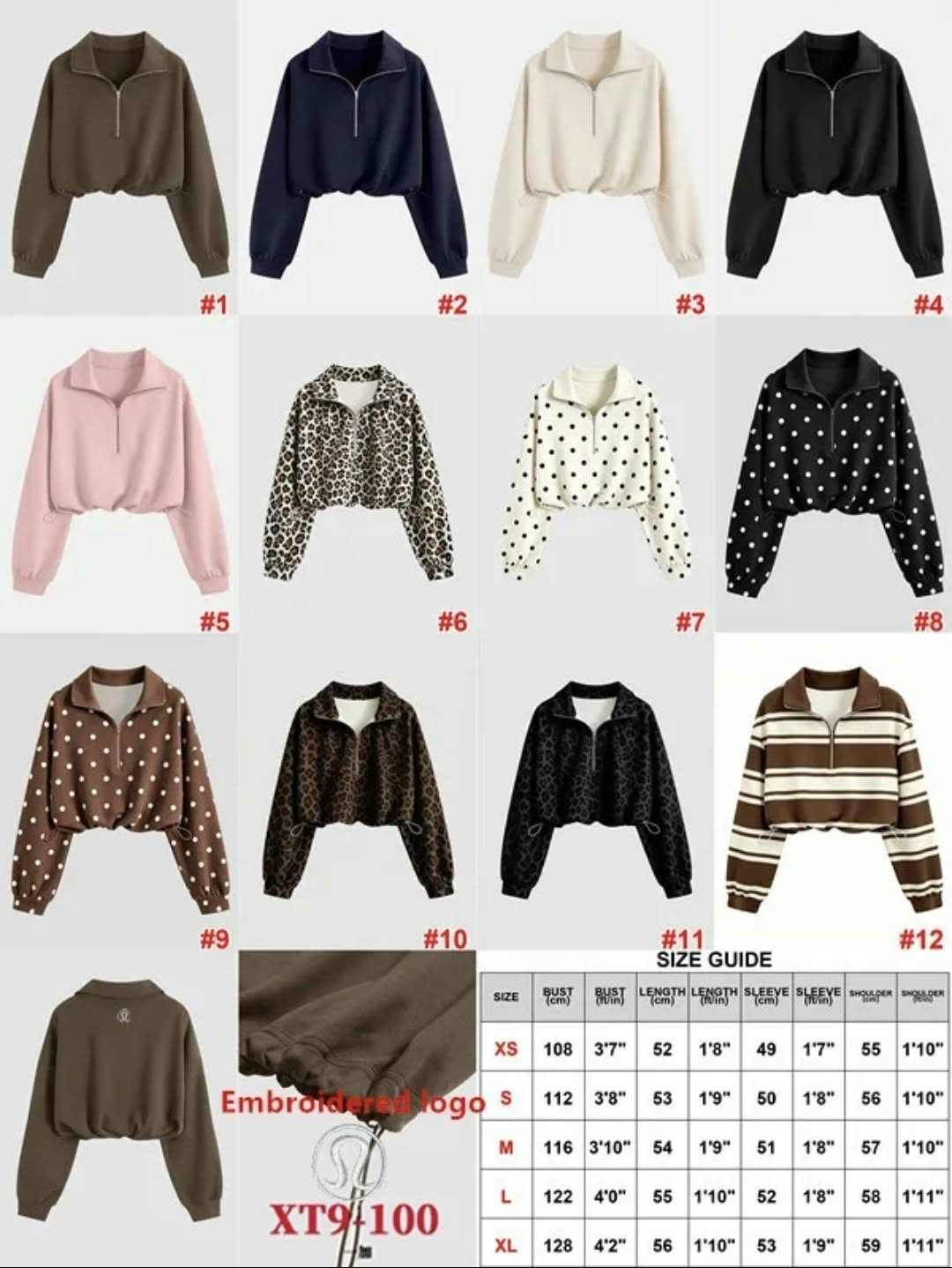 Women's Cropped Half-Zip Pullover Sweatshirt with Drawstring Hem
