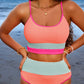 Color Block High Waisted Sexy Bikini Set