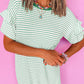 Stripe Ruffle Sleeve T Shirt Dress