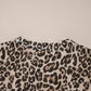 Leopard 3/4 Sleeve V Neck Swing Dress