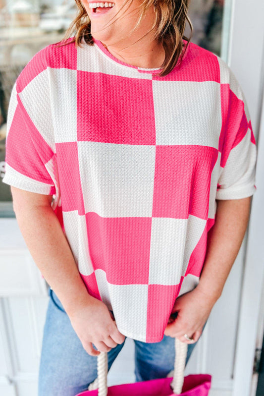 Plus Size Checkerboard T Shirt