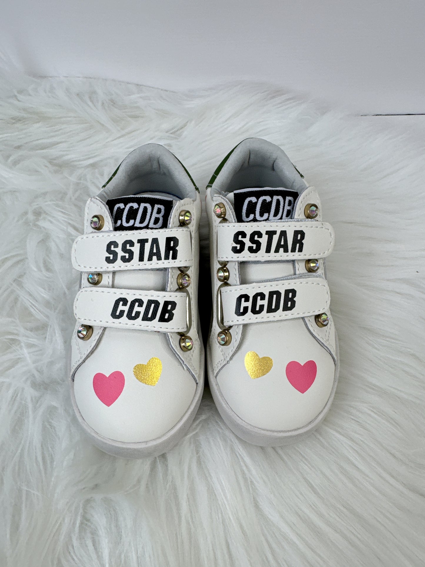 Heart Print Velcro Star Sneakers