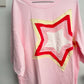 Star Patched Half Sleeve Oversized Tee