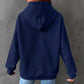 Football Print Hooded Waffle Sweatshirt