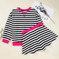 Color Block Edge Pullover and Shorts PLus Size Set