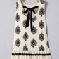 Geometric Printed Sleeveless Hollowed Bowknot Back Mini Dress
