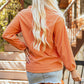 Hello pumpkin Letter Embroidered 3D Ribbed Texture Baggy Sweatshirt
