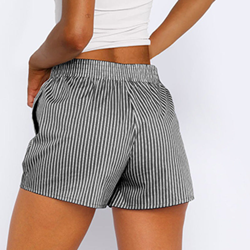 Summer Linen Casual Striped Shorts