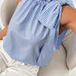 Tied Knot Frilled Collar Sleeveless Top